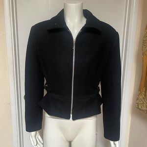 Jonathan Michael vintage wool jacket slight cropped waist tighten buckles